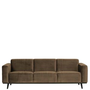 Basilicana Dreisitzer Couch in Taupe Samt 230 cm breit