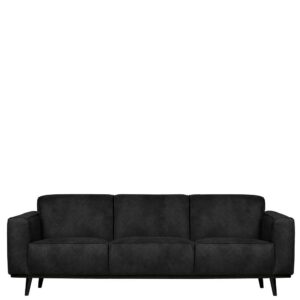 Basilicana Dreisitzer Sofa in Schwarz Kunstleder 230 cm breit