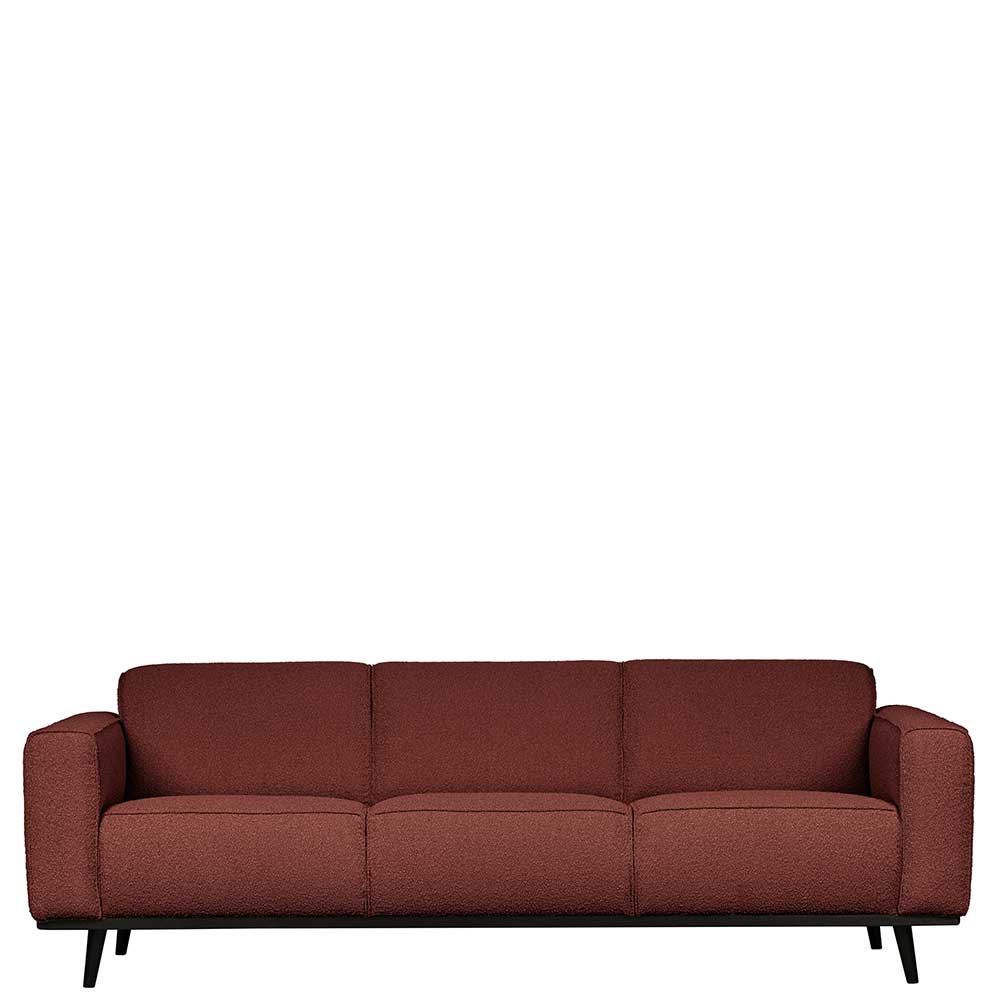 Basilicana Stoff Sofa in Rotbraun 230 cm breit