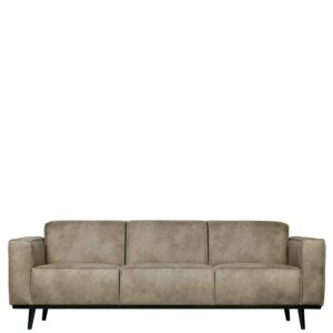 Basilicana Dreier Sofa in Hellgrau Kunstleder 230 cm breit