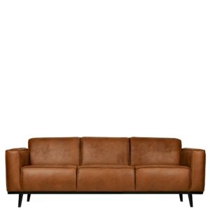 Basilicana 3 Sitzer Sofa in Cognac Braun Recyclingleder 230 cm breit