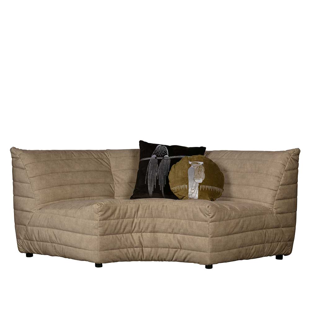 Basilicana Couch in Beige Samt 45 cm Sitzhöhe