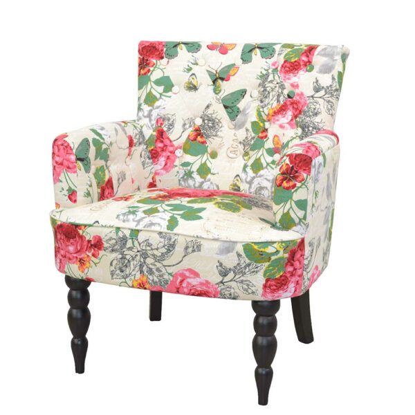 Möbel4Life Polstersessel mit buntem Blumenmuster Vintage Design