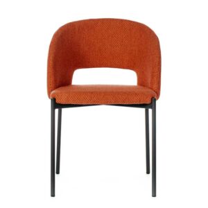 Basilicana 2 Stühle in Orange & Anthrazit Strukturstoff und Metall (2er Set)