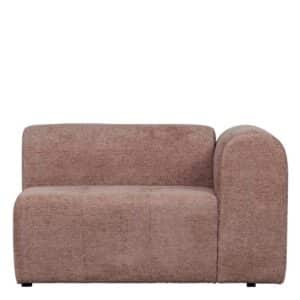 Basilicana Einsitzer Samt Couch mit Armlehne rechts Nude
