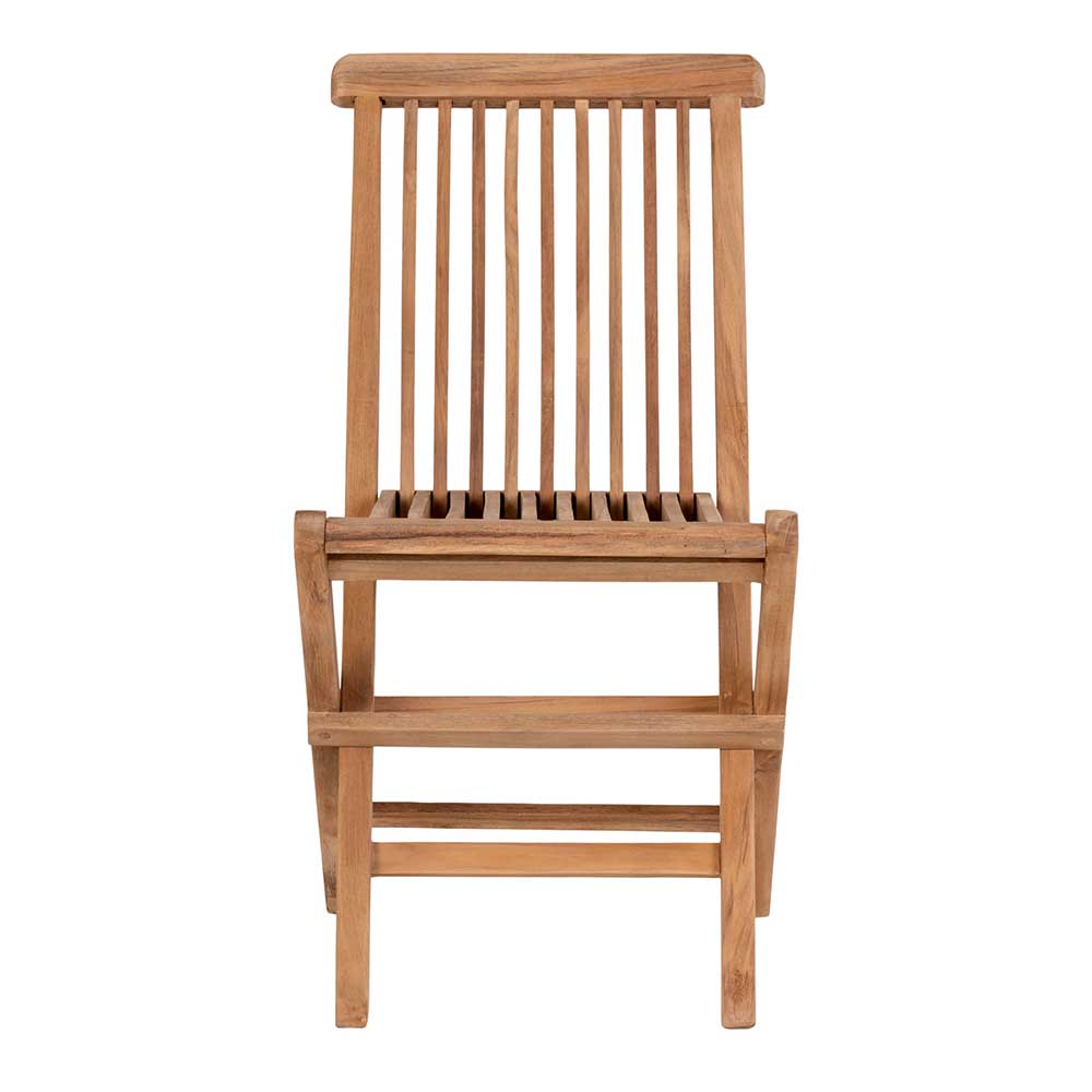 4Home Outdoor Stühle für Kinder aus Teak Massivholz 33 cm Sitzhöhe (2er Set)