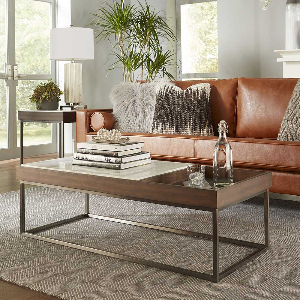 Rubin Möbel Luxus Wohnzimmer Tisch mit Marmorplatte Edelstahl Bügelgestell