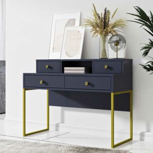 4Home Moderner Home Office Schreibtisch in Blau Goldfarben
