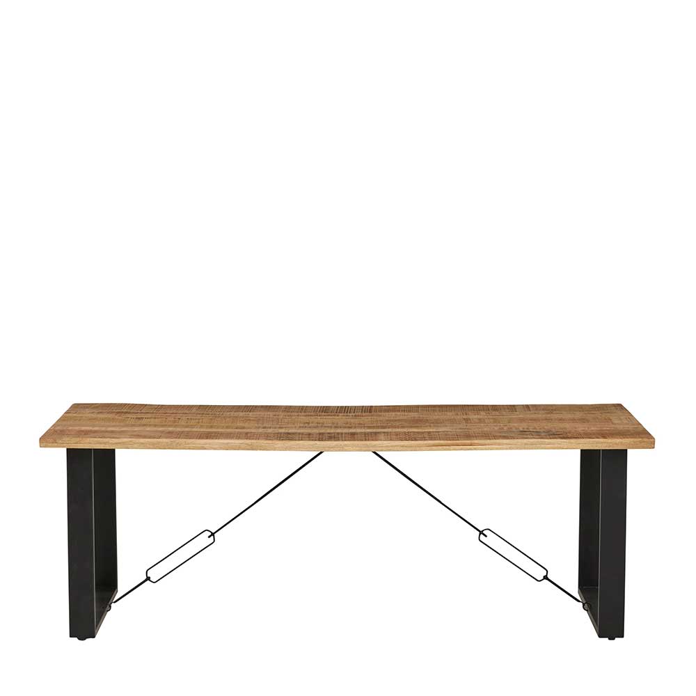 Möbel Exclusive Industrie Stil Tisch aus Mangobaum Massivholz Bügelgestell
