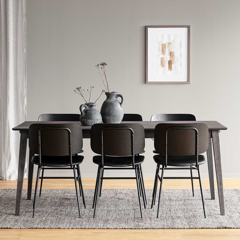 TopDesign Esszimmermöbelset im Skandi Design sechs Stühle (siebenteilig)