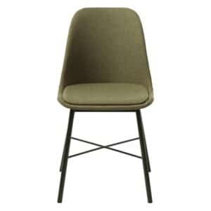 TopDesign Esstisch Stühle in Oliv Grün Webstoff und Metall (2er Set)