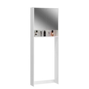 Möbel4Life Spiegelumbauschrank Bad in Weiß 68 cm breit - 20 cm tief
