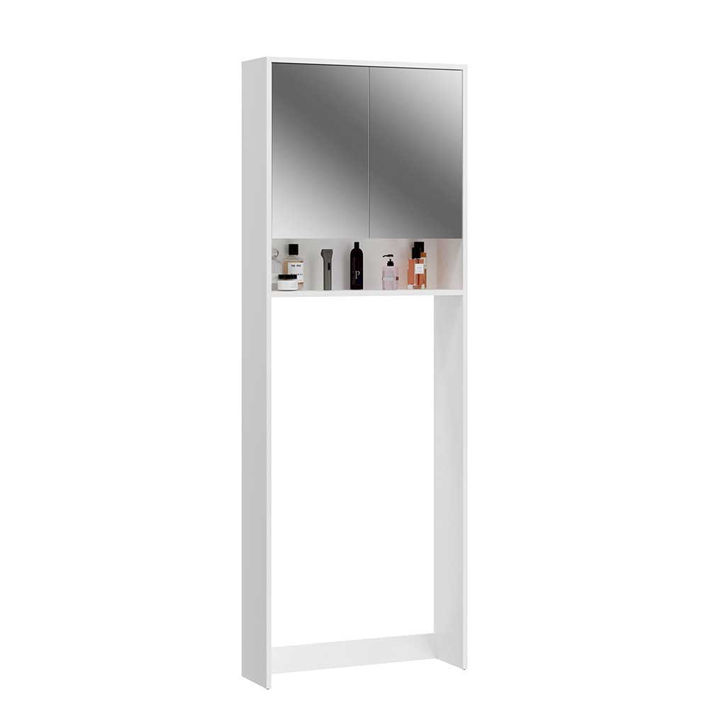 Möbel4Life Spiegelumbauschrank Bad in Weiß 68 cm breit - 20 cm tief