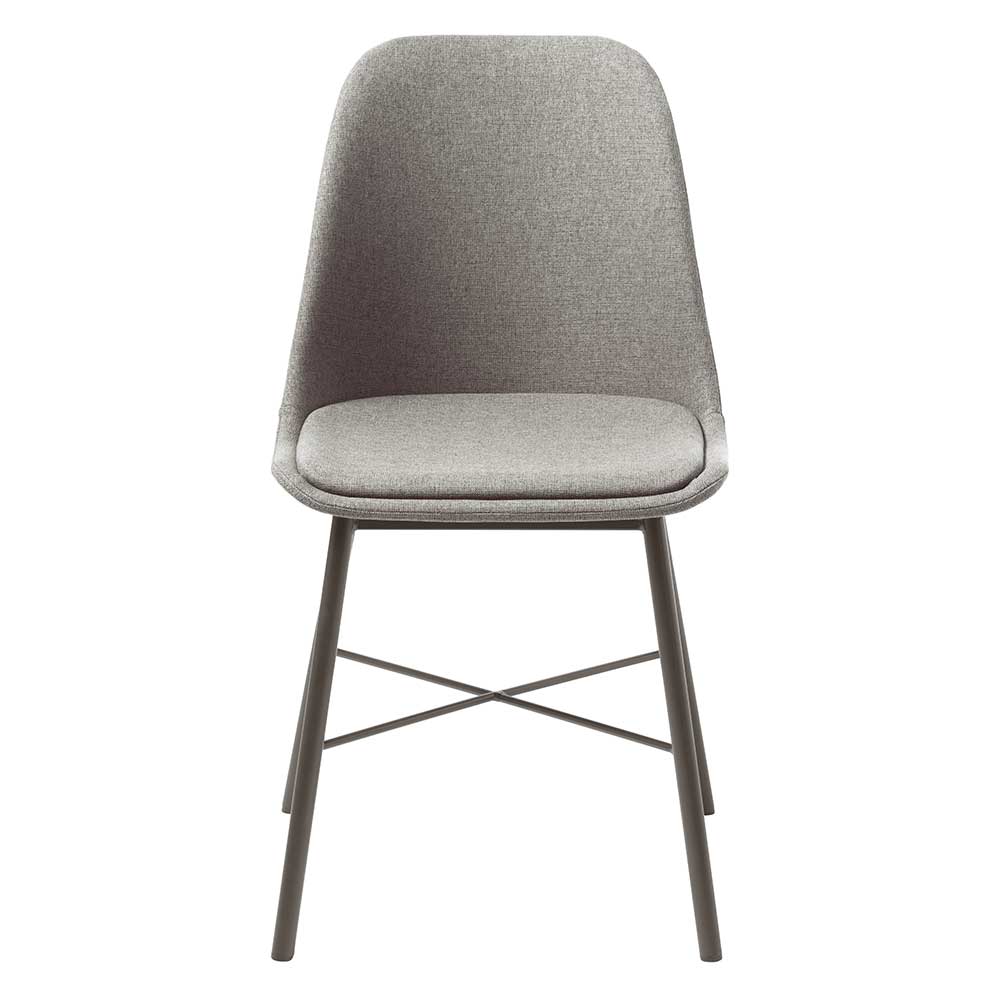 TopDesign Esstisch Stühle in Grau im Skandi Design Gestell aus Metall (2er Set)