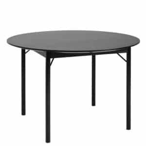 TopDesign Runder Küchen Tisch in Schwarz Vierfußgestell aus Metall