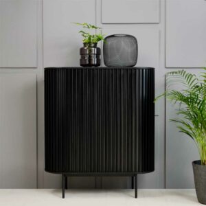 TopDesign Esszimmer Highboard in Schwarz Vierfußgestell aus Metall