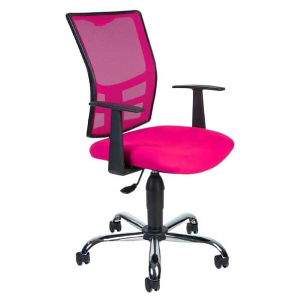 BestLivingHome Schreibtischdrehstuhl Pink mit höhenverstellbarem Sitz Lendenwirbelstütze