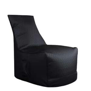 BestLivingHome Sitzsack Sessel schwarz mit Rückenlehne Kunstleder Bezug