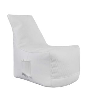 BestLivingHome Sitzsack mit Rückenlehne in Weiß Kunstleder