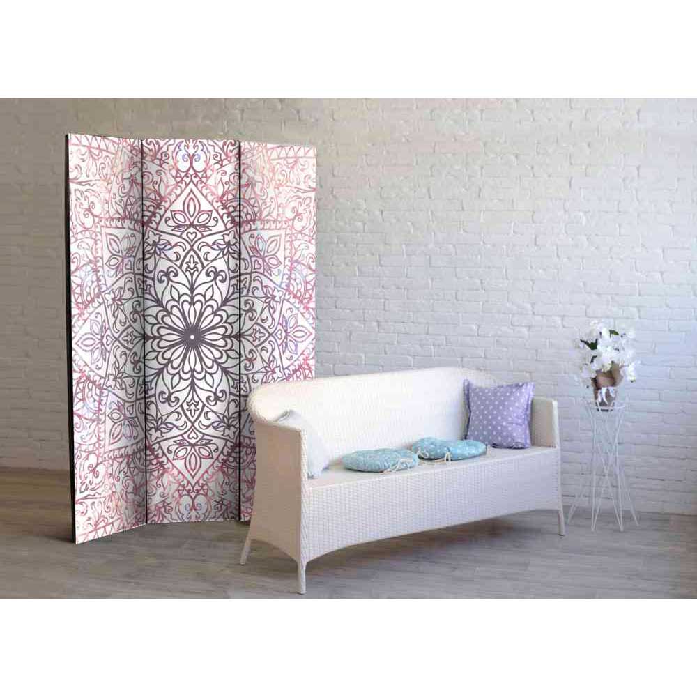 4Home Spanische Wand mit Mandala Muster Pink und Weiß