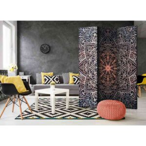 4Home Spanische Wand in Bunt und Dunkel Braun Mandala Motiv