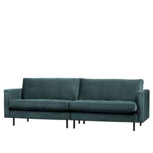 Basilicana Dreisitzer Sofa in Petrol Samt 275 cm breit