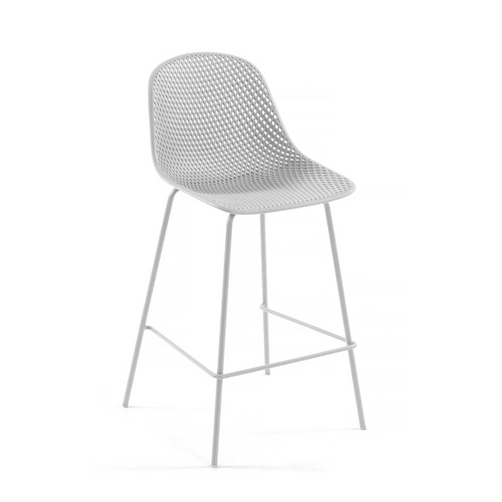 4Home Barstühle in Weiß Kunststoff und Metall (4er Set)
