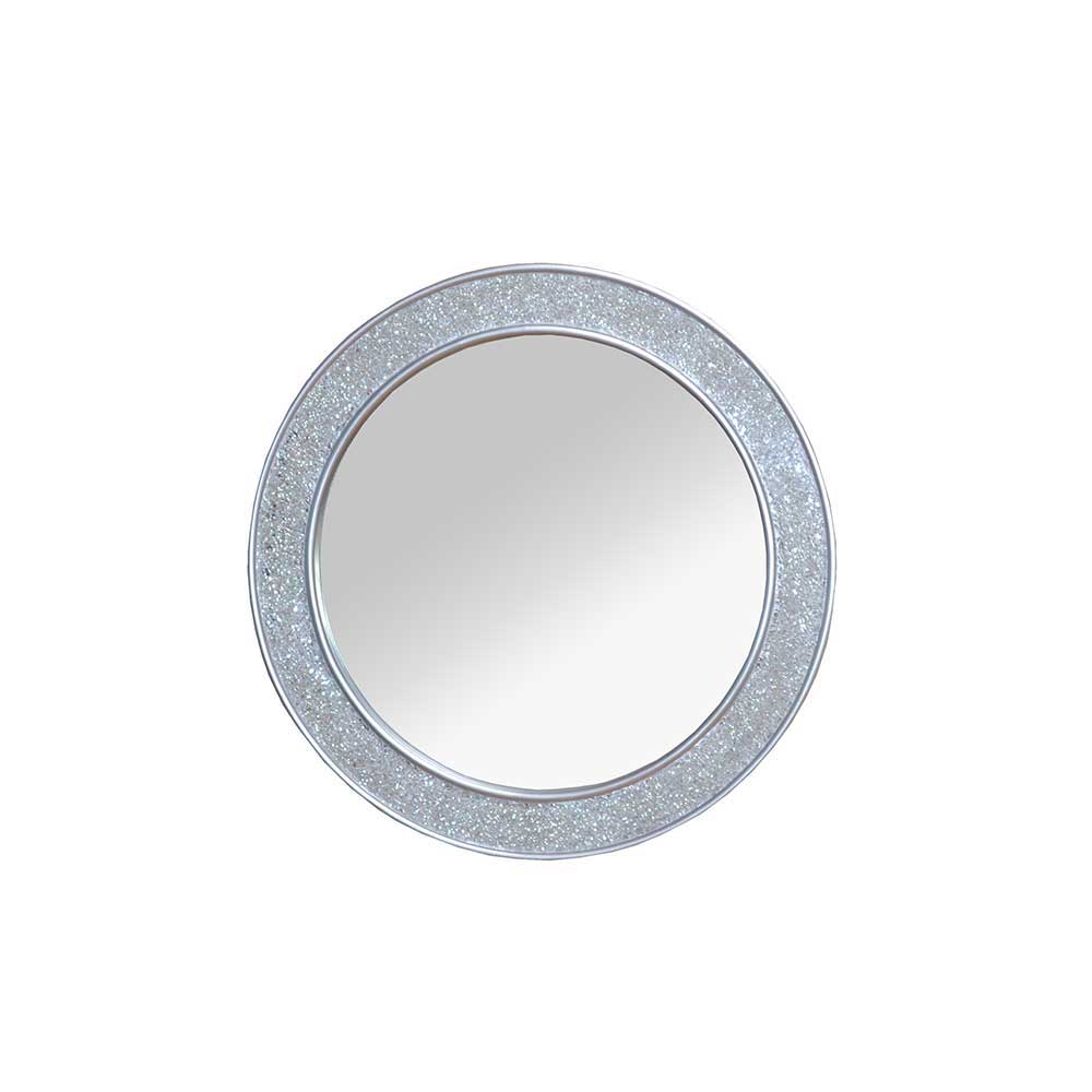 Möbel4Life Runder Spiegel in Silberfarben Mosaik Optik