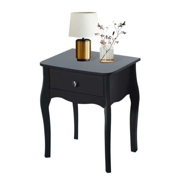 Möbel4Life Barock Design Nachttisch in Schwarz 45 cm breit