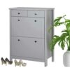 Möbel4Life Garderobenschuhschrank in Grau 80 cm breit