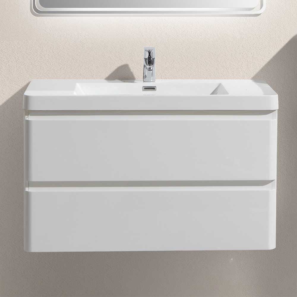 Furnitara Waschtisch in Weiß Einlass-Waschbecken