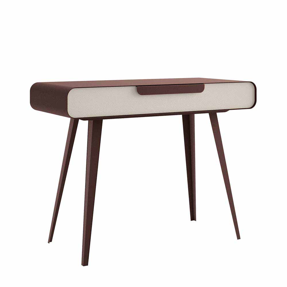 Violata Furniture Flur Konsolentisch in Braun Beige Kunstleder modern