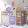 Massivio Kinderhochbett aus Kiefer Massivholz Prinzessin Design