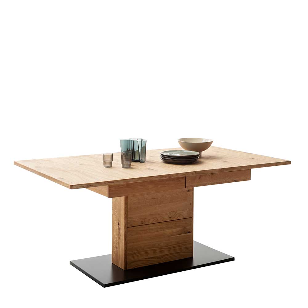 TopDesign Esszimmer Tisch mit Auszug in Wildeichefarben Anthrazit