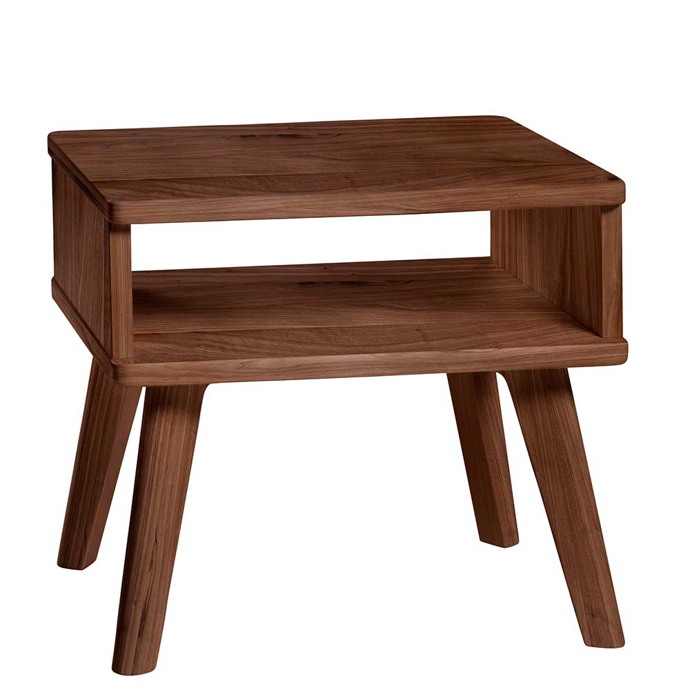 TopDesign Nachttisch aus Nussbaum Massivholz geölt Vierfußgestell