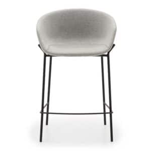 4Home Barhocker Set Küche in Hellgrau und Schwarz 65 cm Sitzhöhe (2er Set)