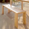 4Home Teak Gartensitzbank aus Massivholz 45 cm Sitzhöhe
