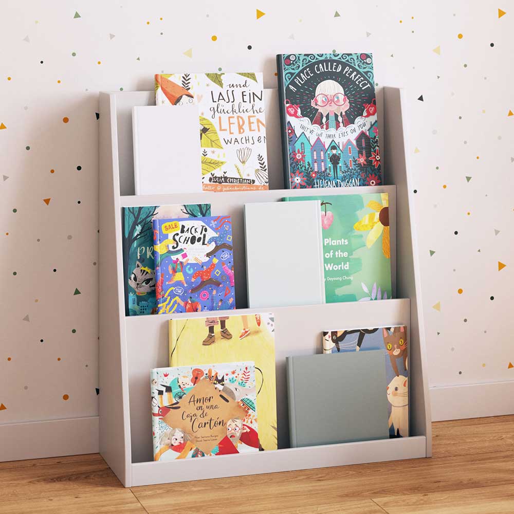 4Home Weißes Kinderregal für Bücher 70 cm hoch - 60 cm breit