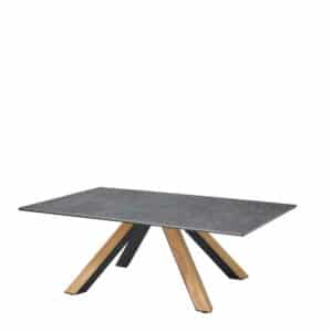 Möbel4Life Keramik Wohnzimmer Tisch in modernem Design Vierfußgestell aus Holz