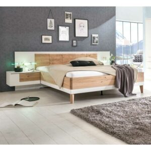 Nature Dream Modernes Bettsystem in Asteiche Bianco Weiß