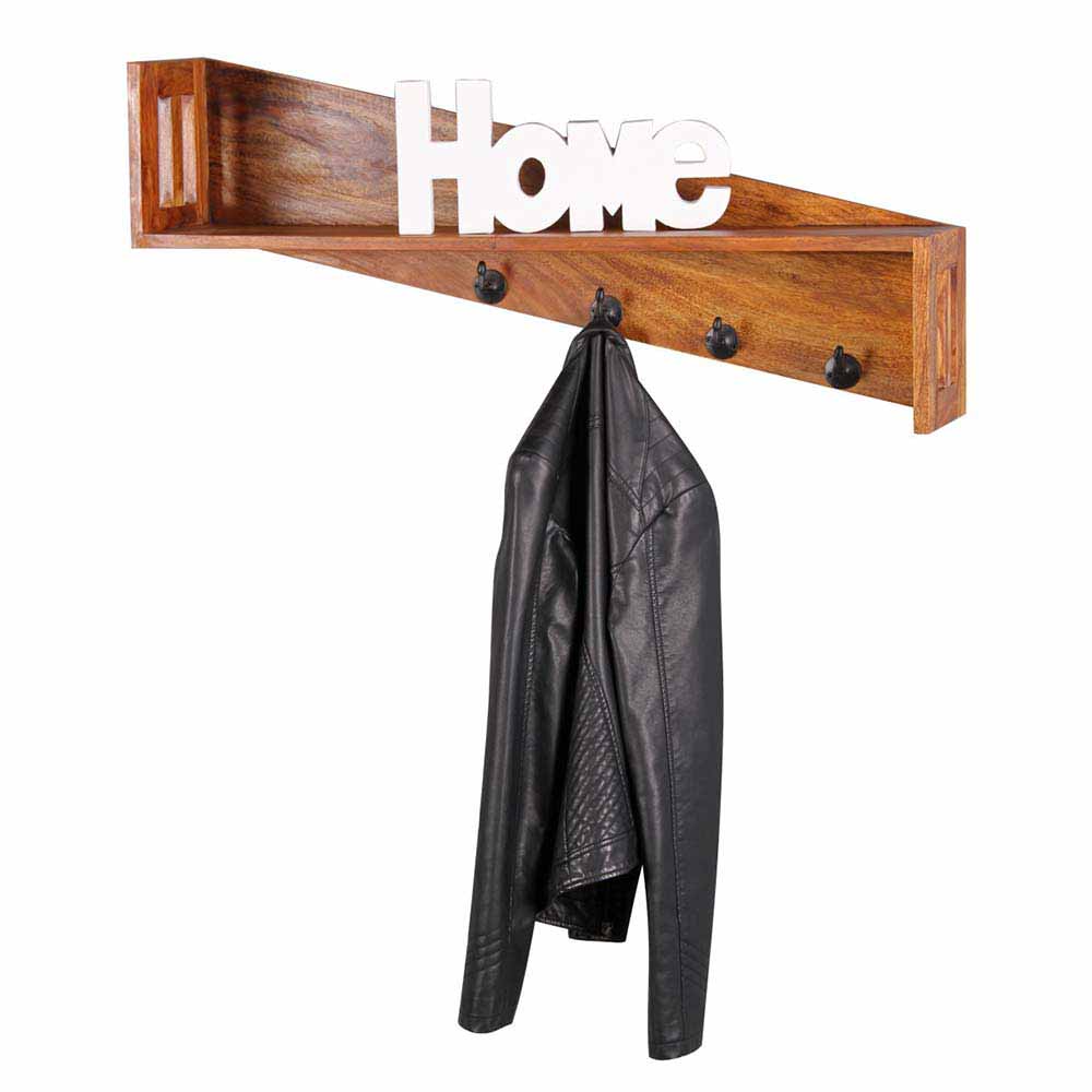 Möbel4Life Hängegarderobe aus Sheesham Massivholz 90 cm breit