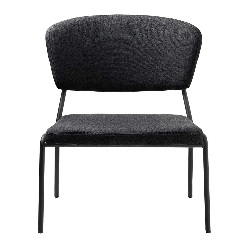 TopDesign Lounge Sessel in Dunkelgrau Webstoff 40 cm Sitzhöhe