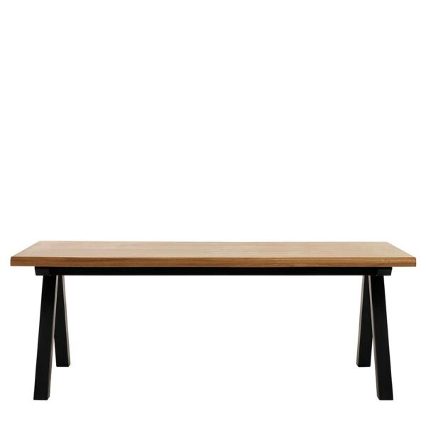 TopDesign Esszimmer Tisch mit Wildeiche furniert V-Fußgestell in Schwarz