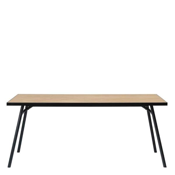 TopDesign Esszimmer Tisch in Schwarz und Eiche Furnier 75 cm hoch