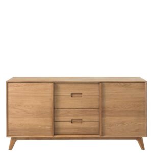 TopDesign Retro Sideboard aus Eiche Massivholz 160 cm breit