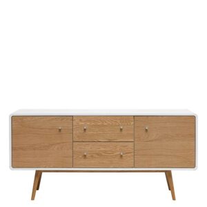 TopDesign Skandi Design Sideboard in Weiß und Eiche 150 cm breit