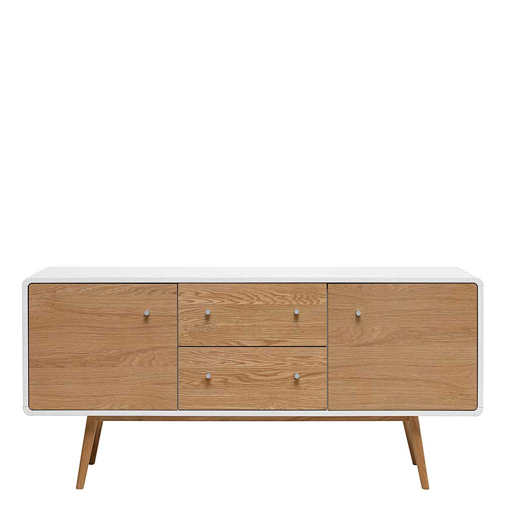 TopDesign Skandi Design Sideboard in Weiß und Eiche 150 cm breit