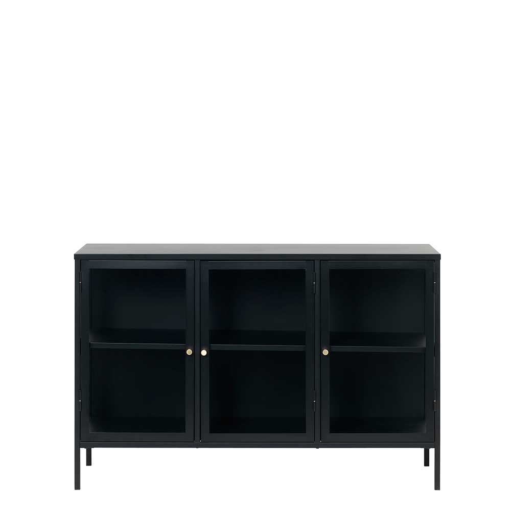 TopDesign Esszimmervitrinenschrank in Schwarz 85 cm hoch