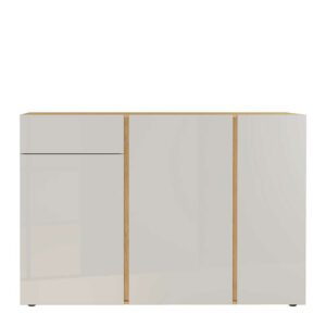 Möbel Exclusive Sideboard in Hellgrau und Wildeiche Optik 150 cm breit