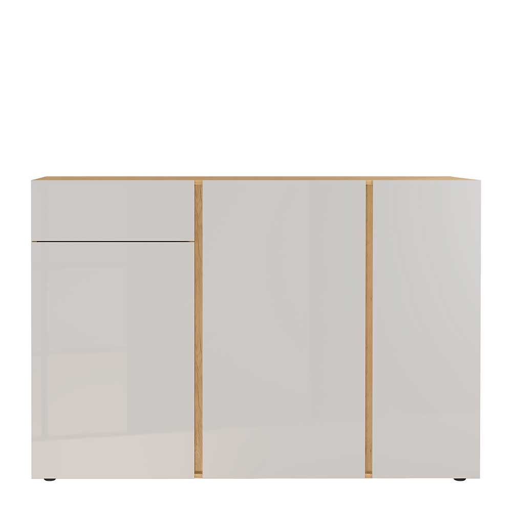 Möbel Exclusive Sideboard in Hellgrau und Wildeiche Optik 150 cm breit